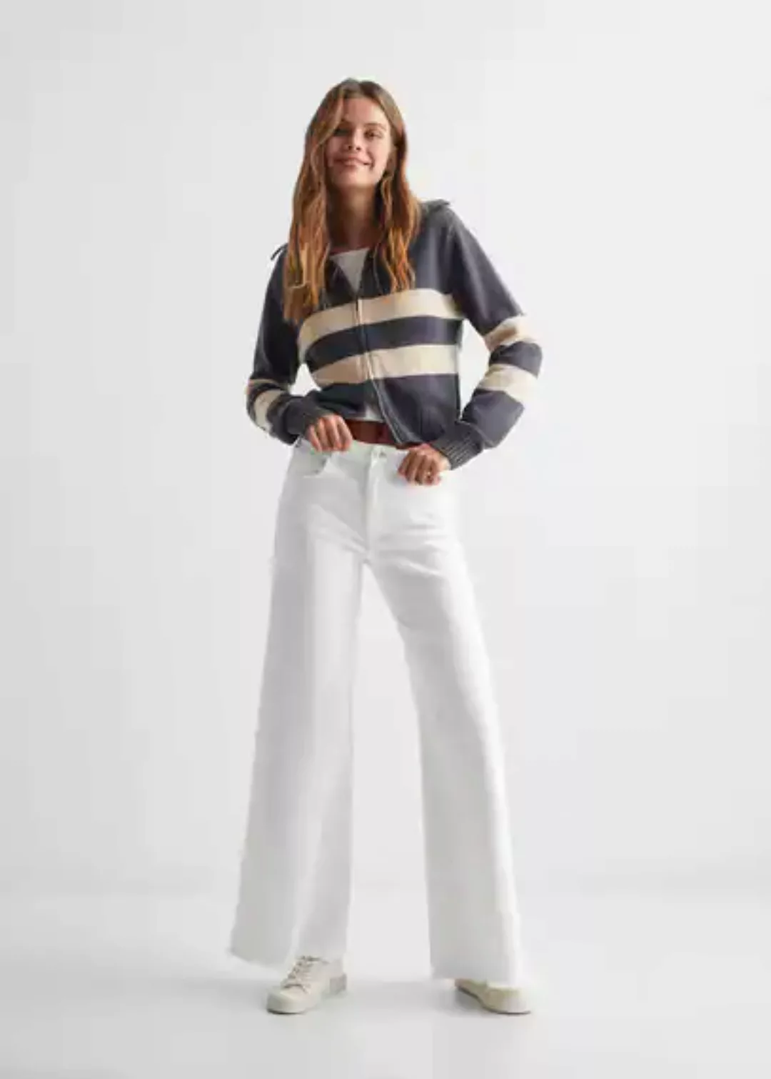 Wideleg-Jeans mit mittlerer Bundhöhe günstig online kaufen
