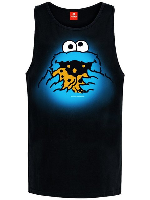 Sesamstrasse Cookie Monster Herren Tanktop schwarz günstig online kaufen