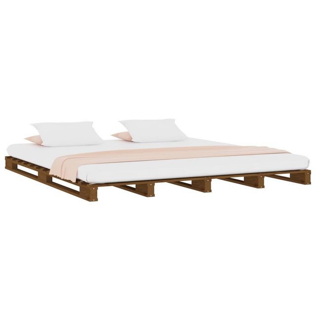 furnicato Bett Palettenbett Honigbraun 120x200 cm Massivholz Kiefer (1-tlg) günstig online kaufen