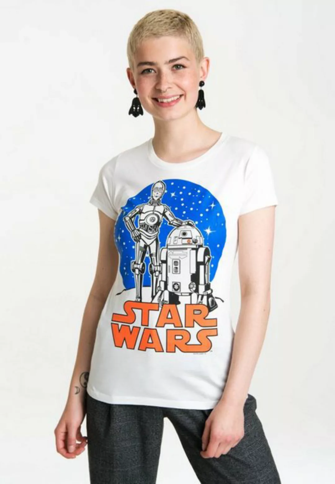 LOGOSHIRT T-Shirt Star Wars Droids mit coolem Retro-Druck günstig online kaufen