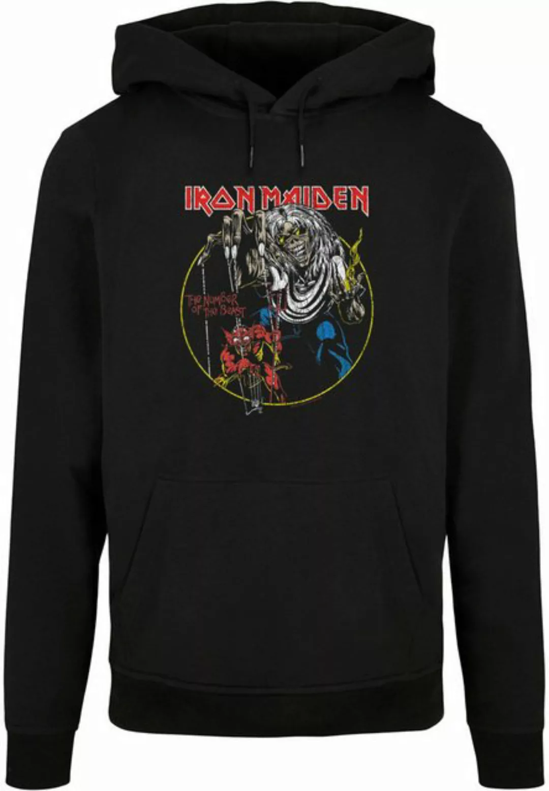 Merchcode Kapuzensweatshirt Merchcode Herren Iron Maiden - Colours Circle B günstig online kaufen