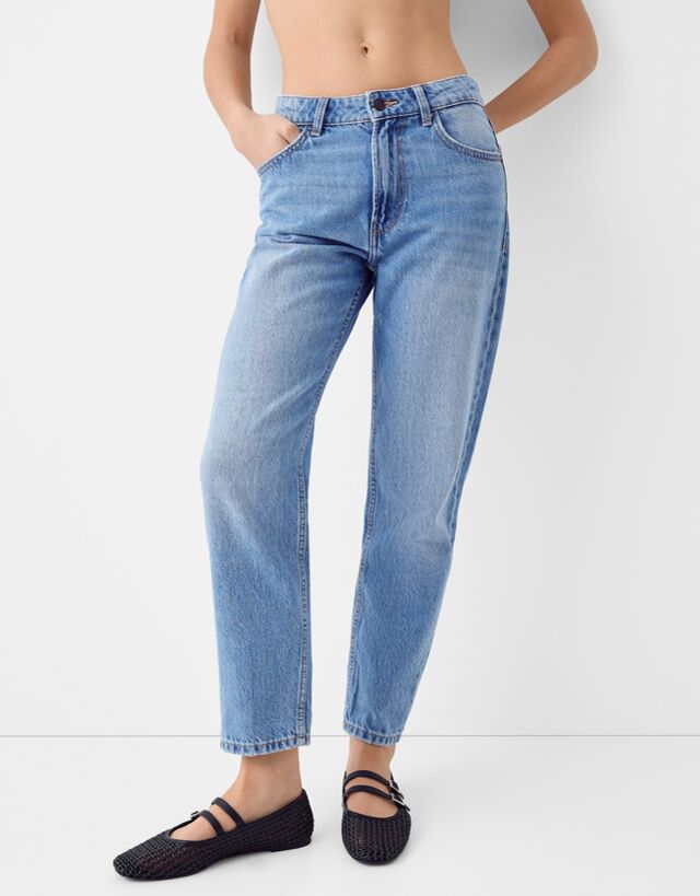 Bershka Mom-Jeans Damen 36 Blau günstig online kaufen