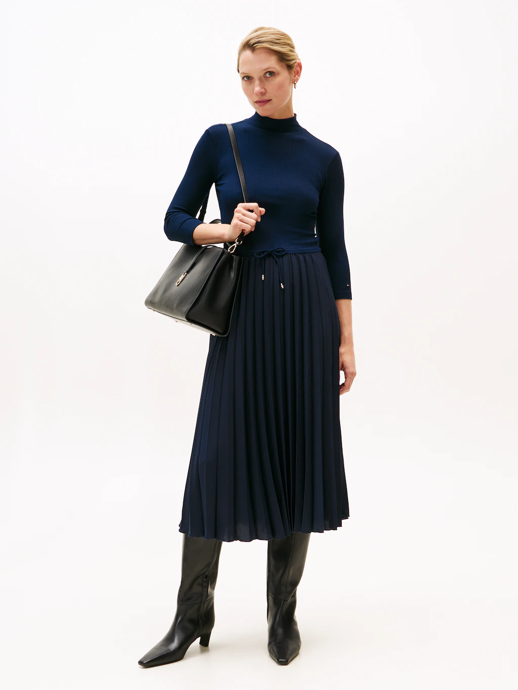 Tommy Hilfiger A-Linien-Kleid "SLIM 5X2 RIB MIX MIDI DRS" günstig online kaufen