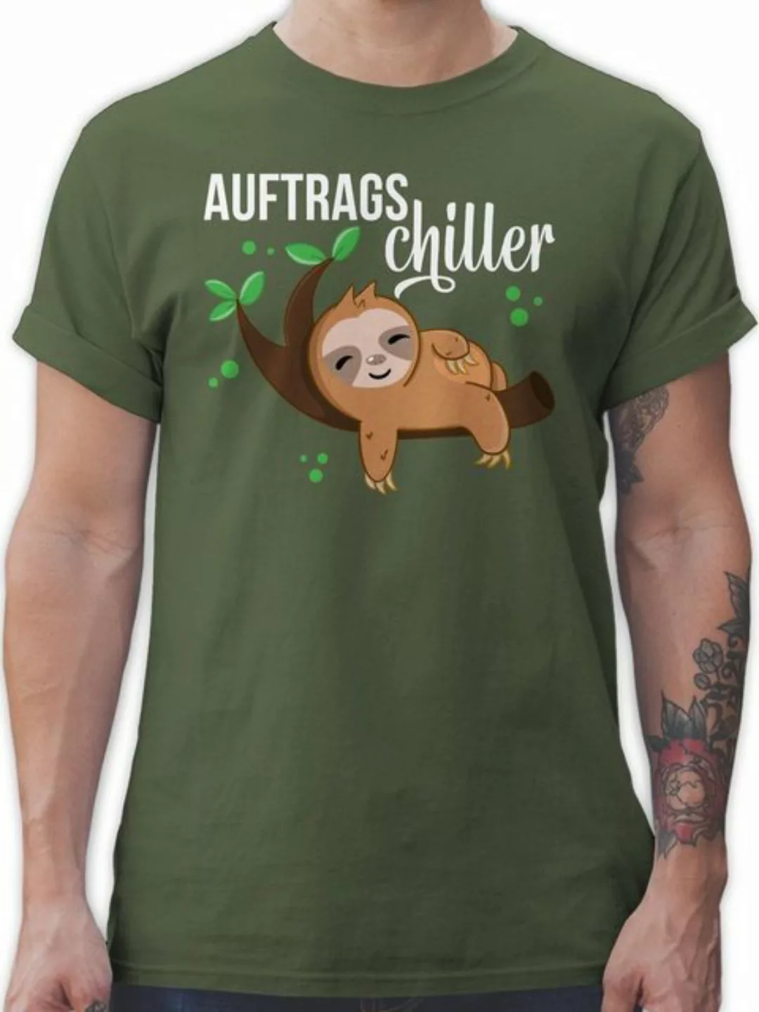 T-Shirt Auftragschiller mit Faultier weiß - Tiere Zubehör - Herren Premium günstig online kaufen