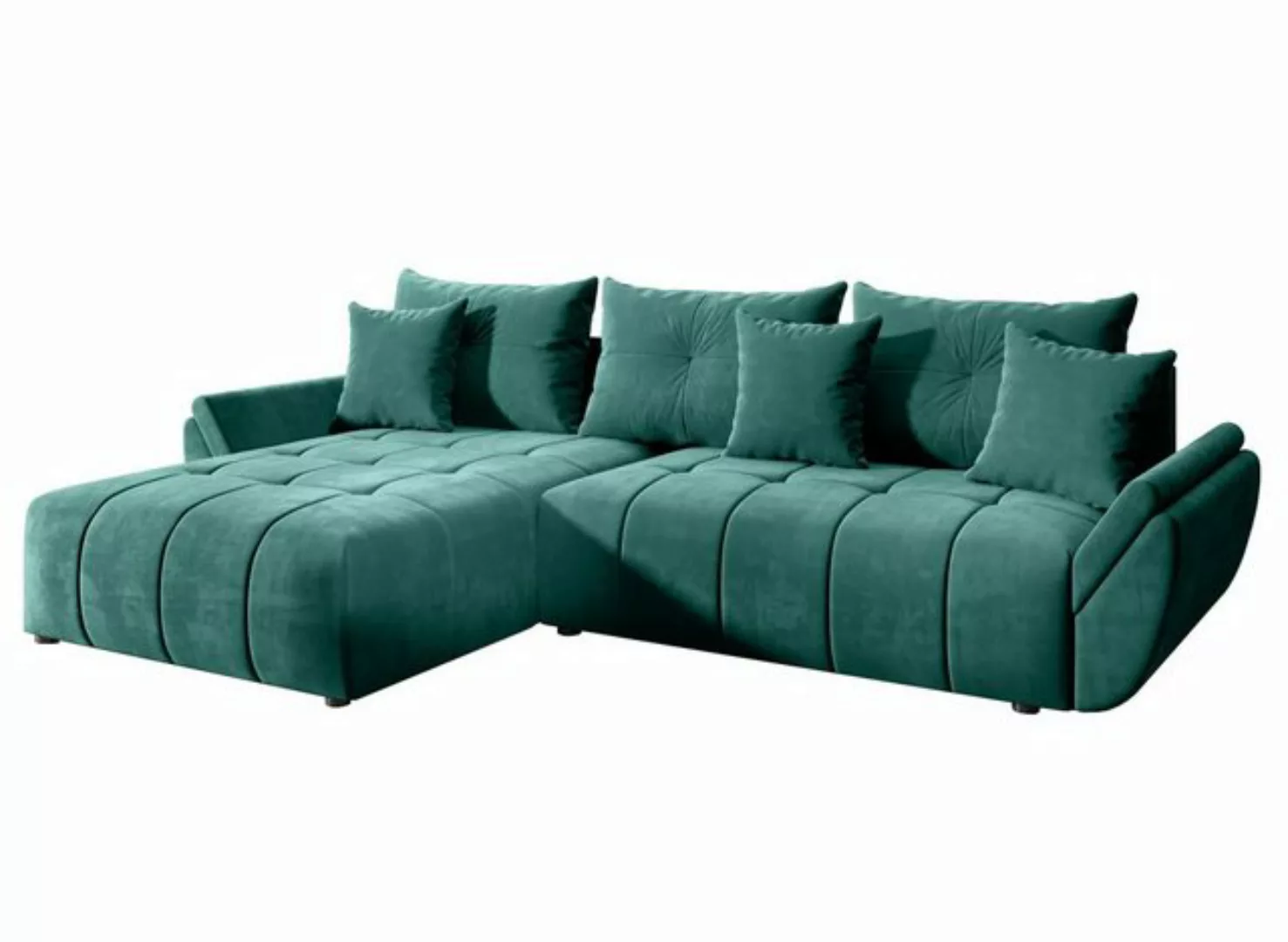 Furnix Ecksofa Amarra Sofa mit Schlaffunktion Bettkasten Kissen Couch L-For günstig online kaufen