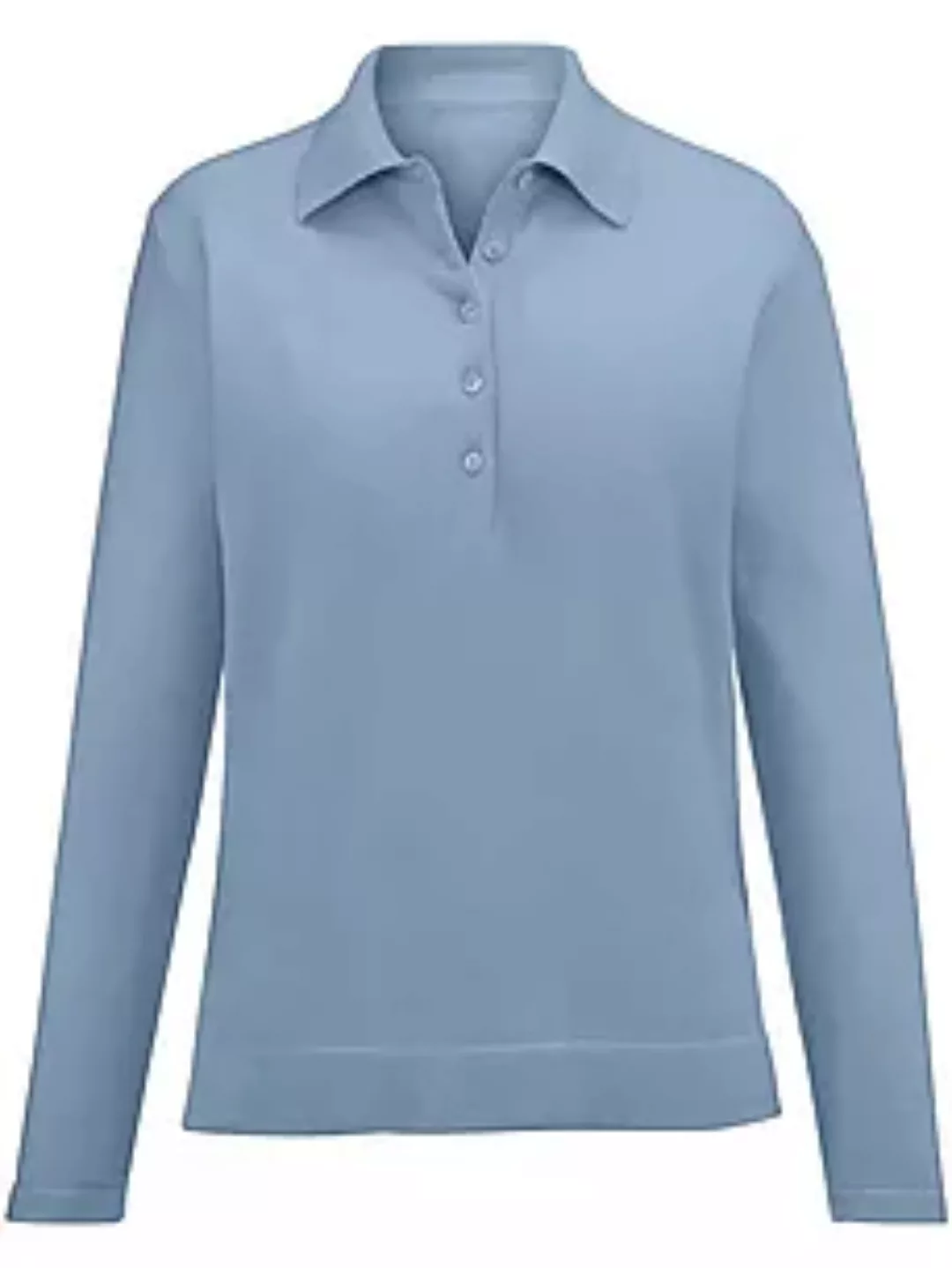 Polo-Pullover aus 100% Premium-Kaschmir Peter Hahn Cashmere blau günstig online kaufen