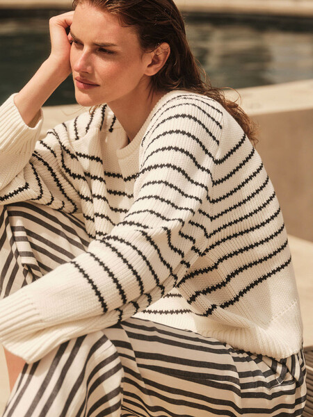 Pullover Mit Streifen Aus Bio-baumwolle günstig online kaufen