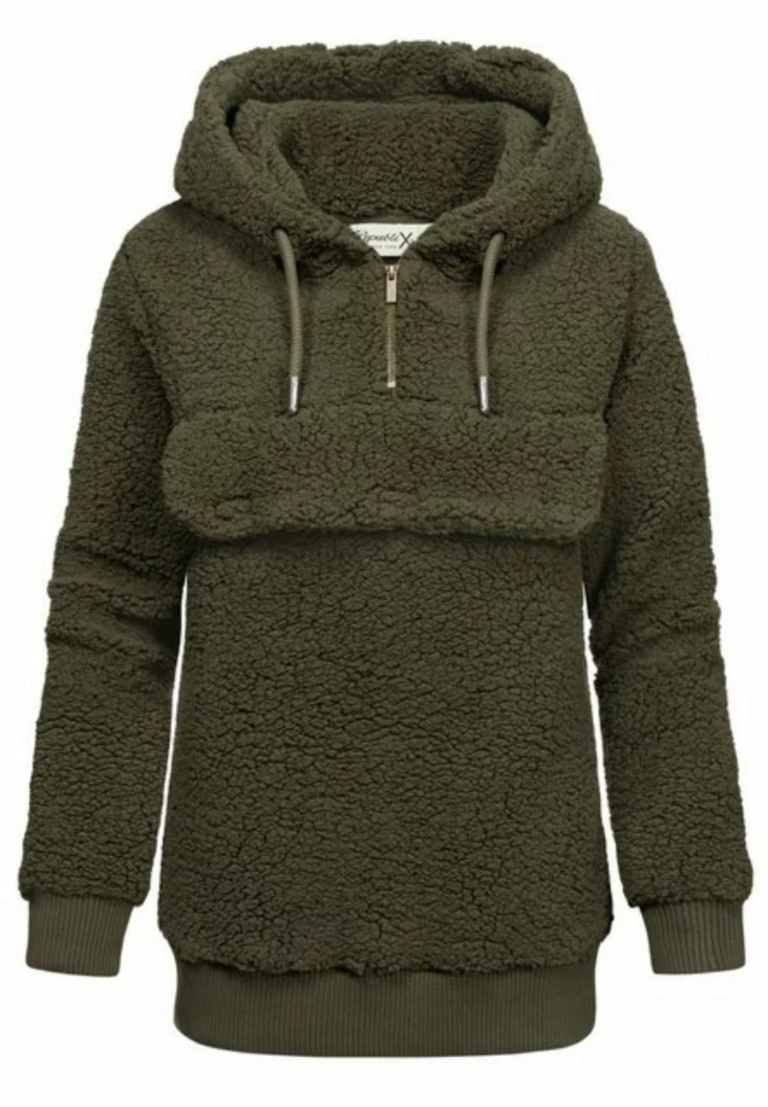 REPUBLIX Kapuzenpullover VALENTINA Damen Teddy Sweatjacke Plüsch Hoodie Pul günstig online kaufen