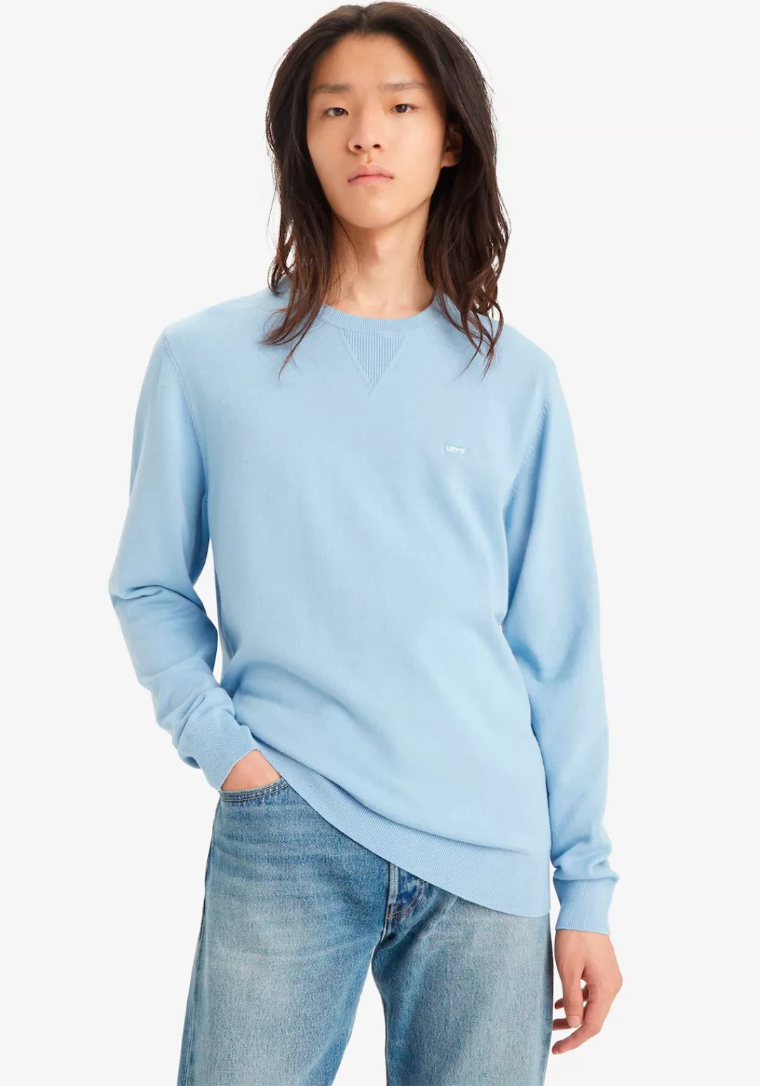 Levi's Chambray Sweater Hellblau - Größe S günstig online kaufen