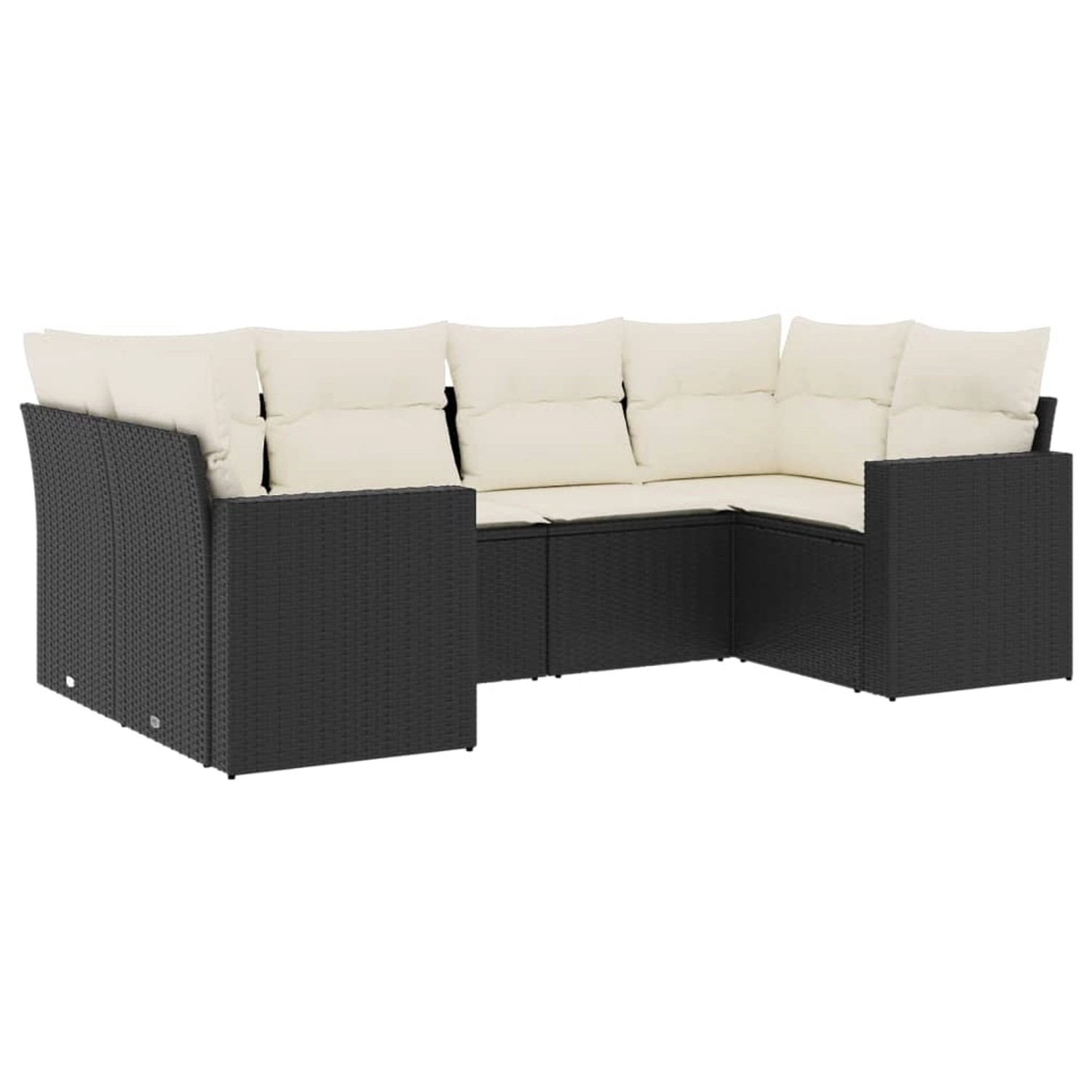 vidaXL 6-tlg Garten-Sofagarnitur mit Kissen Schwarz Poly Rattan Modell 32 günstig online kaufen