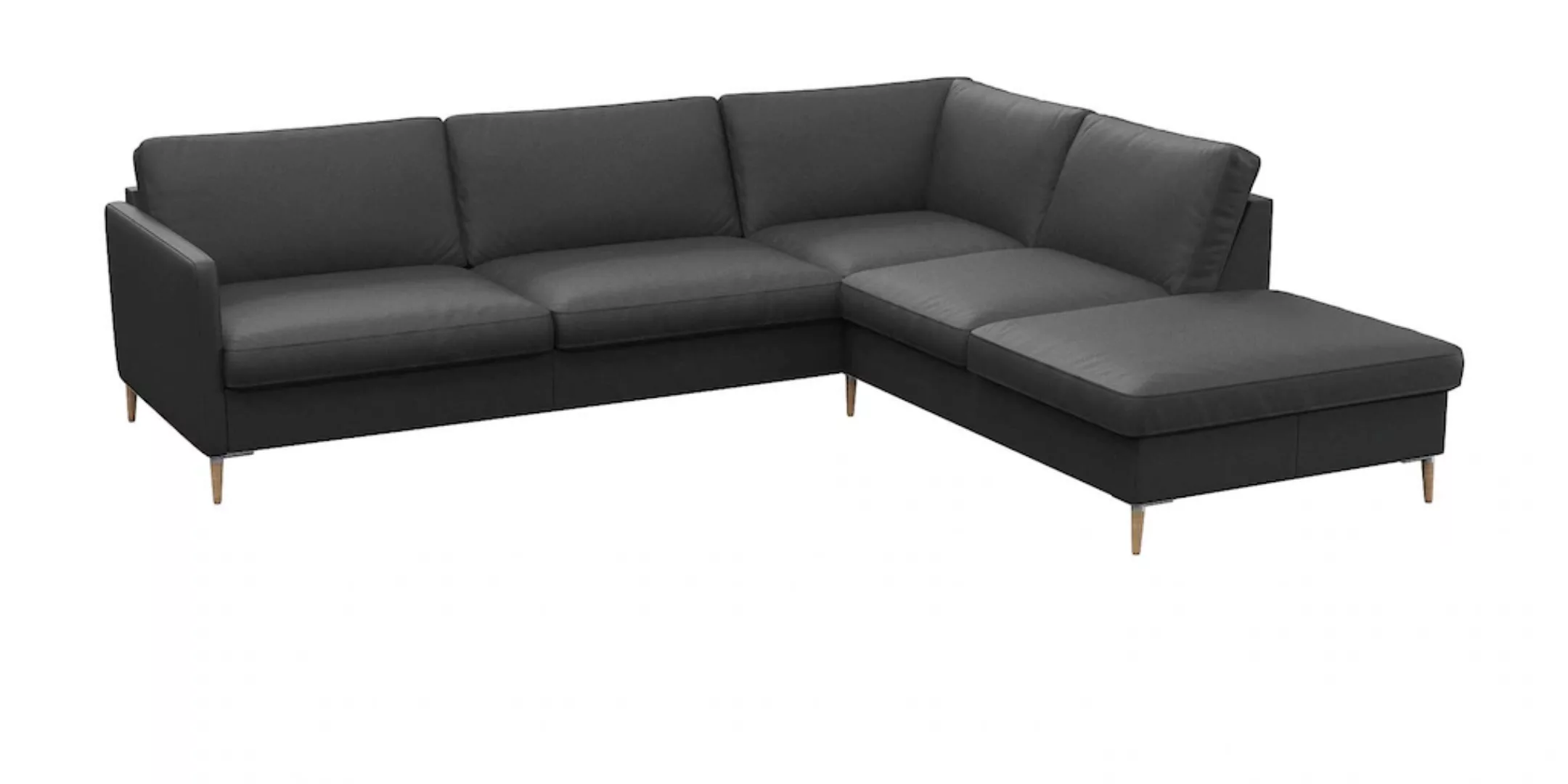 FLEXLUX Ecksofa »Fiore, L-Form«, schmale Armlehnen, Kaltschaum, Füße Alu+ E günstig online kaufen