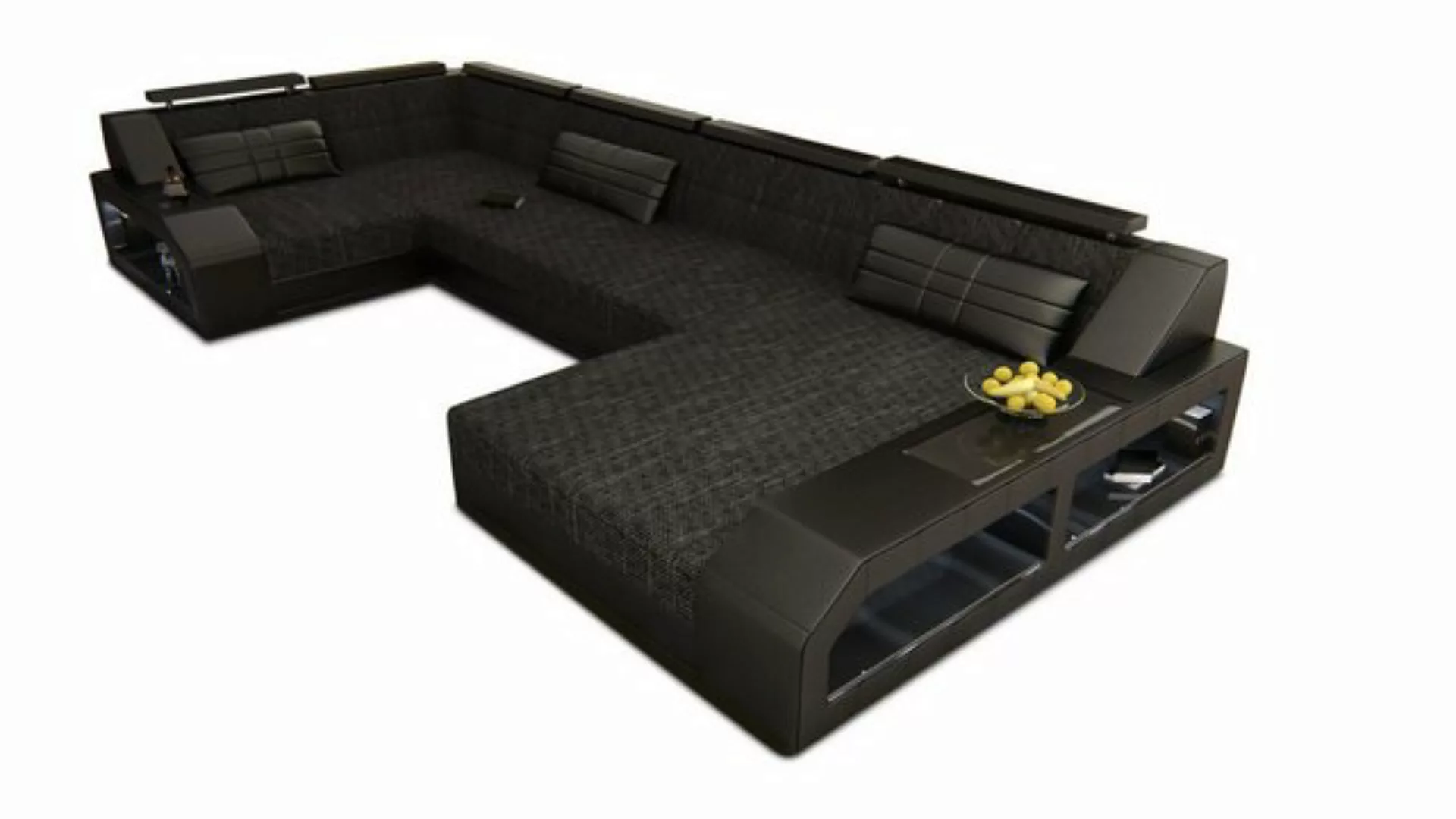 Sofa Dreams Wohnlandschaft Arezzo H - U Form Stoffsofa, mit LED, wahlweise günstig online kaufen