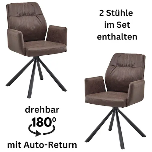 Stolkom Armlehnstuhl "Mara", (Set), 2 St., Microfaser, 180 grad drehbar mit günstig online kaufen