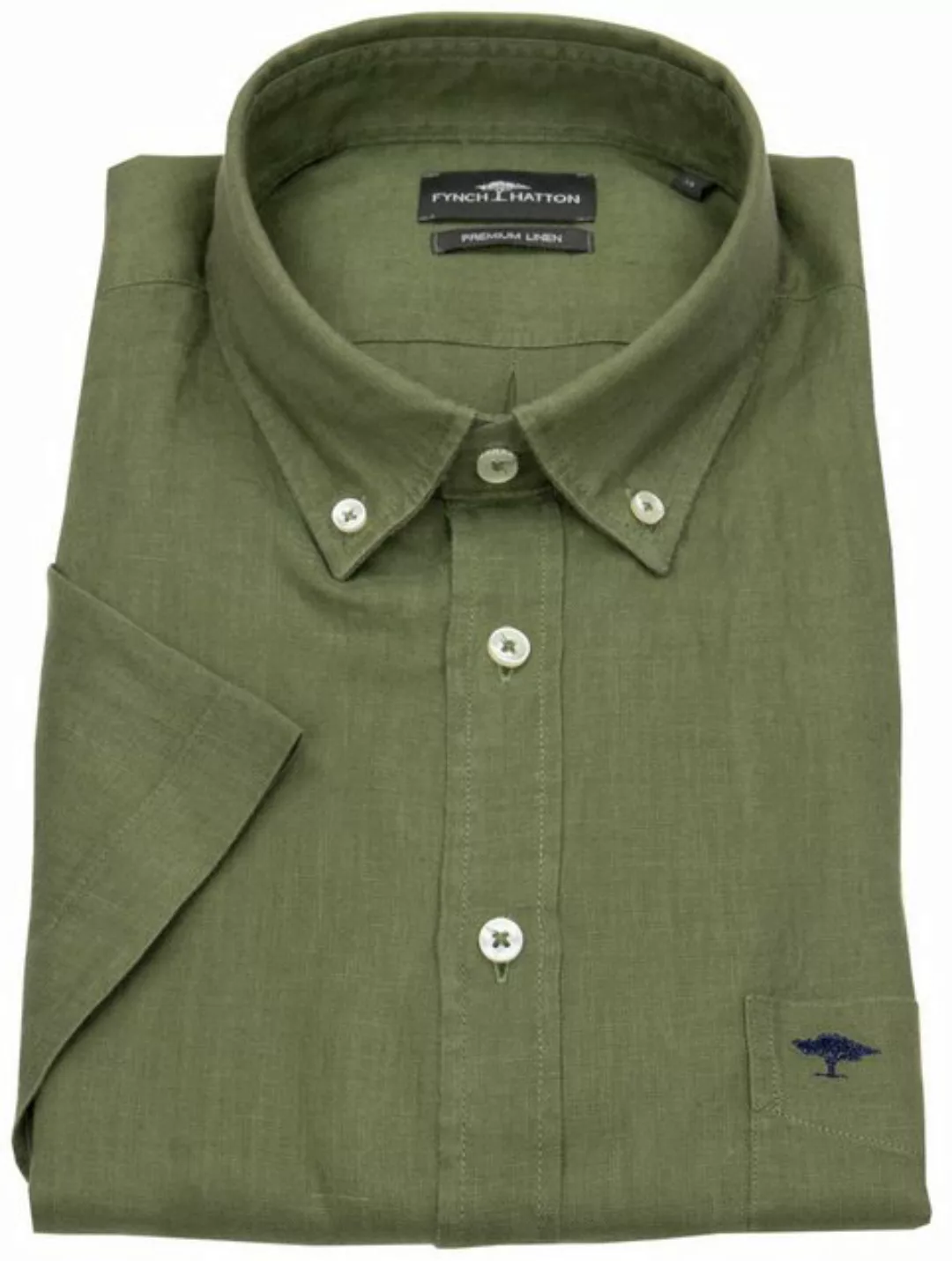 FYNCH-HATTON Kurzarmhemd Summer Linen, B.D., 1/2 dusty olive günstig online kaufen