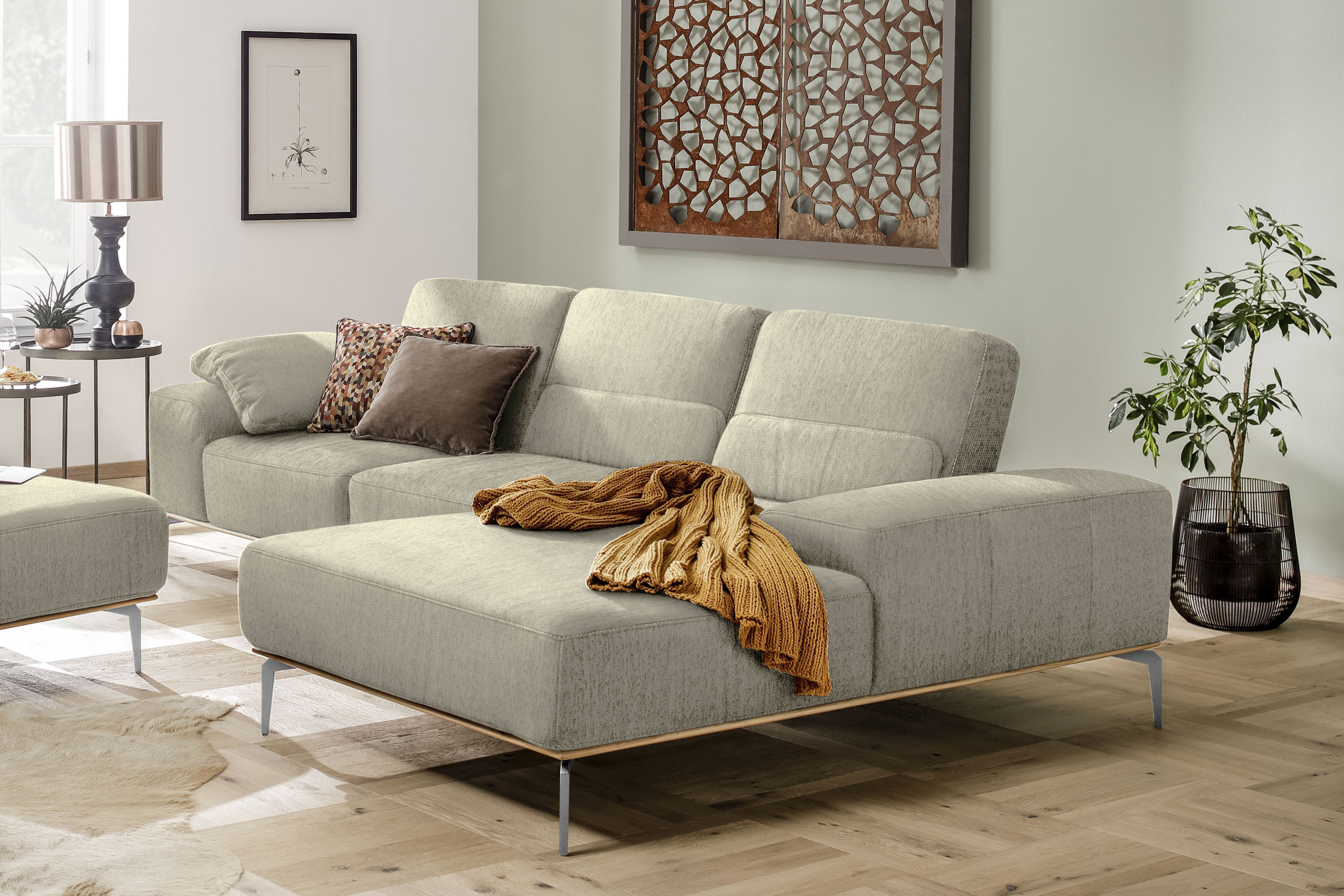 W.SCHILLIG Ecksofa "run, Designsofa, bequem, L-Form", mit elegantem Holzsoc günstig online kaufen