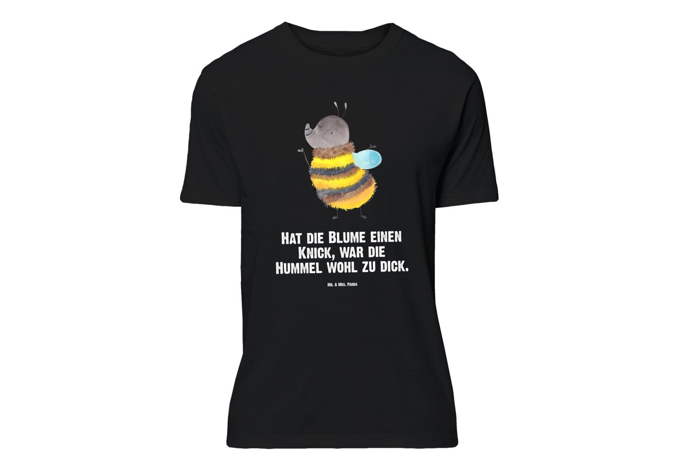 Mr. & Mrs. Panda T-Shirt Hummel flauschig - Schwarz - Geschenk, Gute Laune, günstig online kaufen