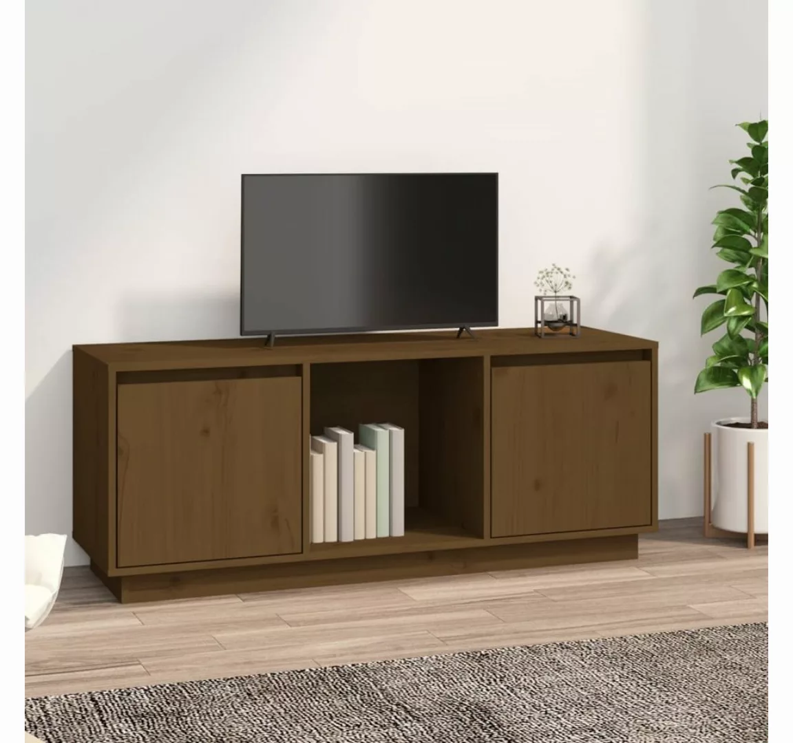 furnicato TV-Schrank Honigbraun 110,5x35x44 cm Massivholz Kiefer günstig online kaufen