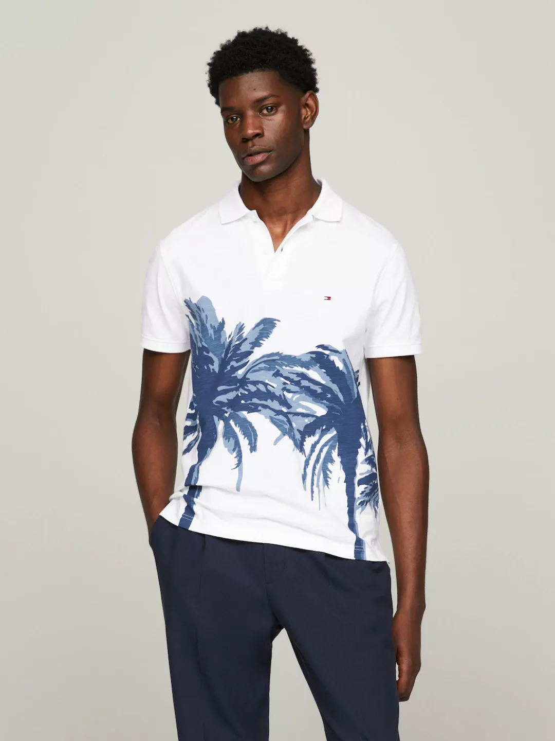 Tommy Hilfiger Poloshirt PALM PLACEMENT PRINT REG POLO kontrastreicher Palm günstig online kaufen