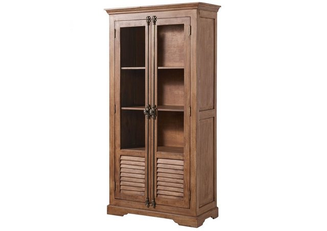 Massivmoebel24 Standvitrine (Mango 97x45x190 weiß lackiert TOULOUSE #101) günstig online kaufen