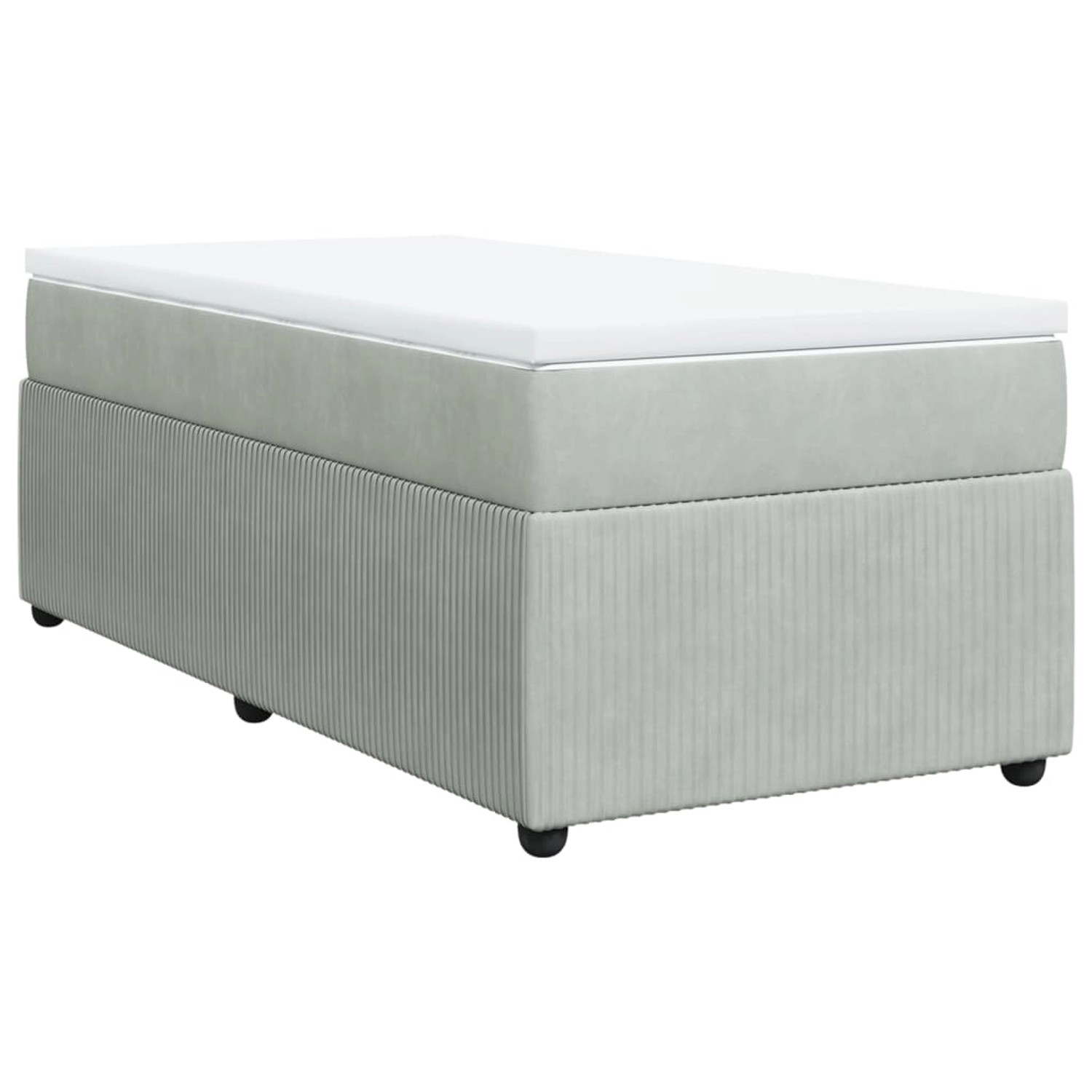 vidaXL Boxspringbett mit Matratze Hellgrau 100x200 cm Samt2100033 günstig online kaufen