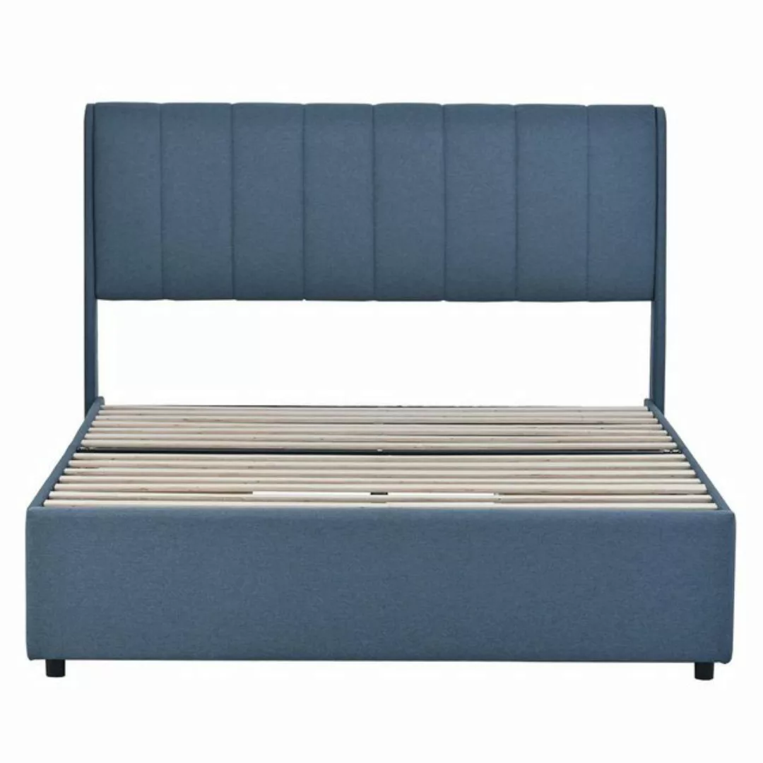 Celya Polsterbett Doppelbett 140 x 200 cm, mit 4 Schubladen und Bettwäsche günstig online kaufen
