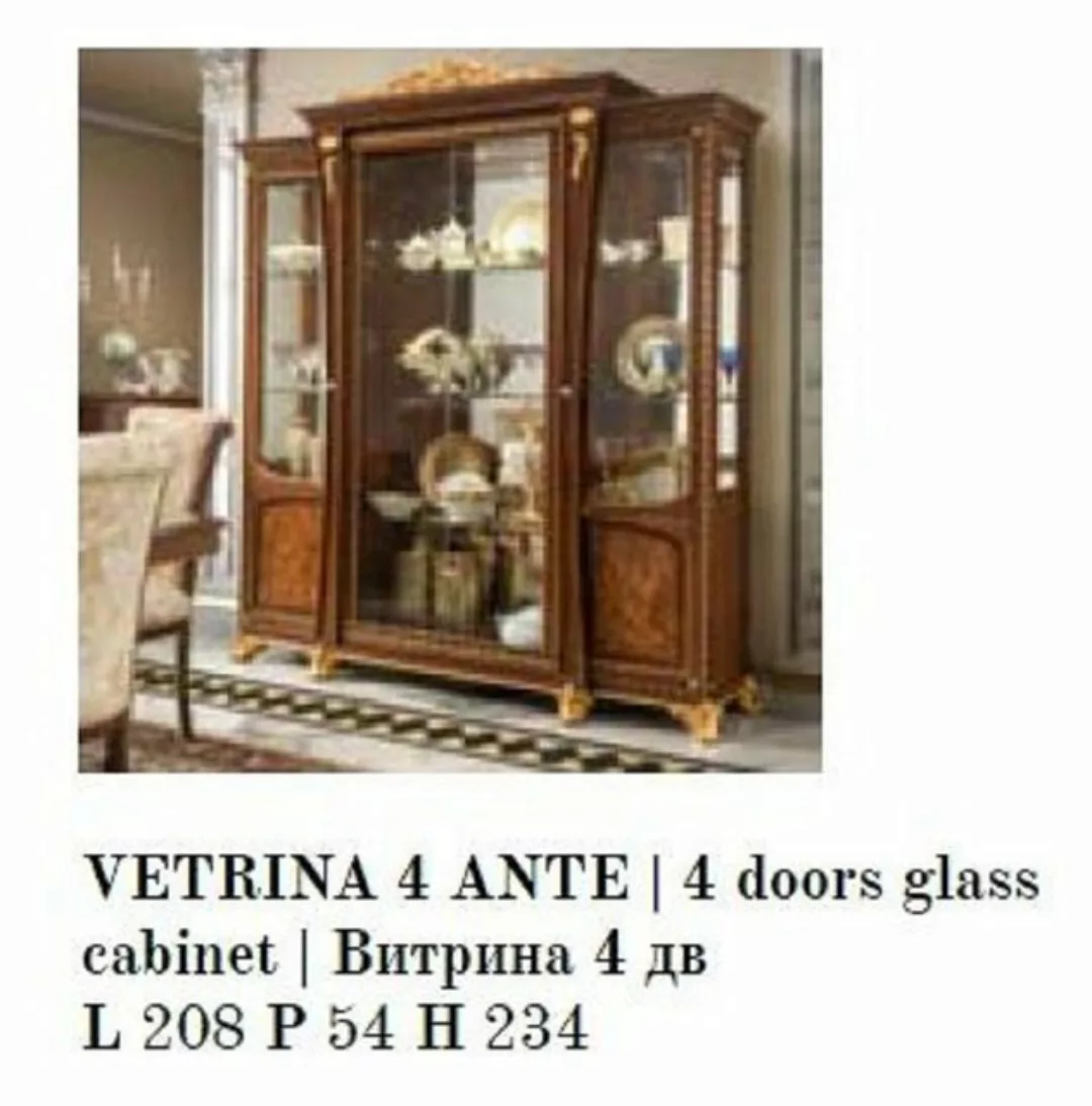 JVmoebel Vitrine Vitrinen Holz Glas Schrank Echtholz Vitrine Wohnzimmer Möb günstig online kaufen