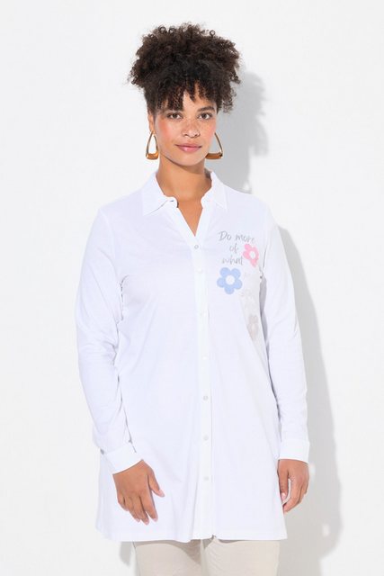 MIAMODA Longbluse Jerseybluse A-Linie 3D-Blüten Langarm günstig online kaufen