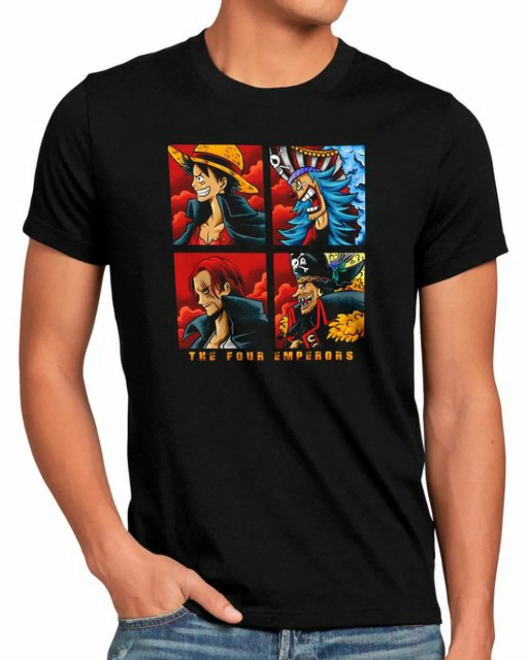 style3 T-Shirt Four Emperors one piece japan anime luffy manga ruffy günstig online kaufen