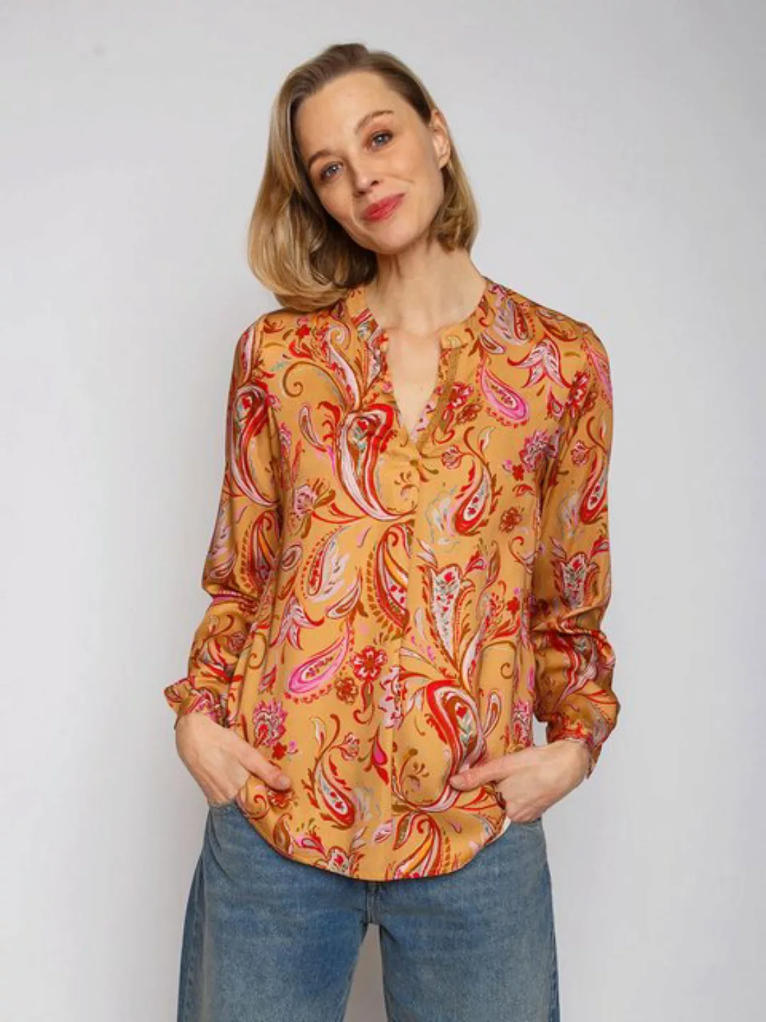 Emily Van Den Bergh Hemdbluse Shirtbluse Red Caramel Paisley günstig online kaufen