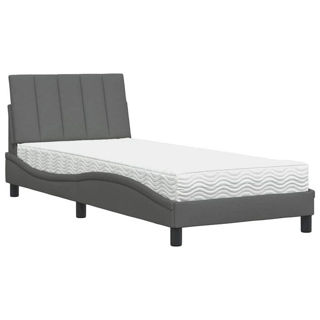 vidaXL Bett Bett mit Matratze Dunkelgrau 80x200 cm Stoff günstig online kaufen