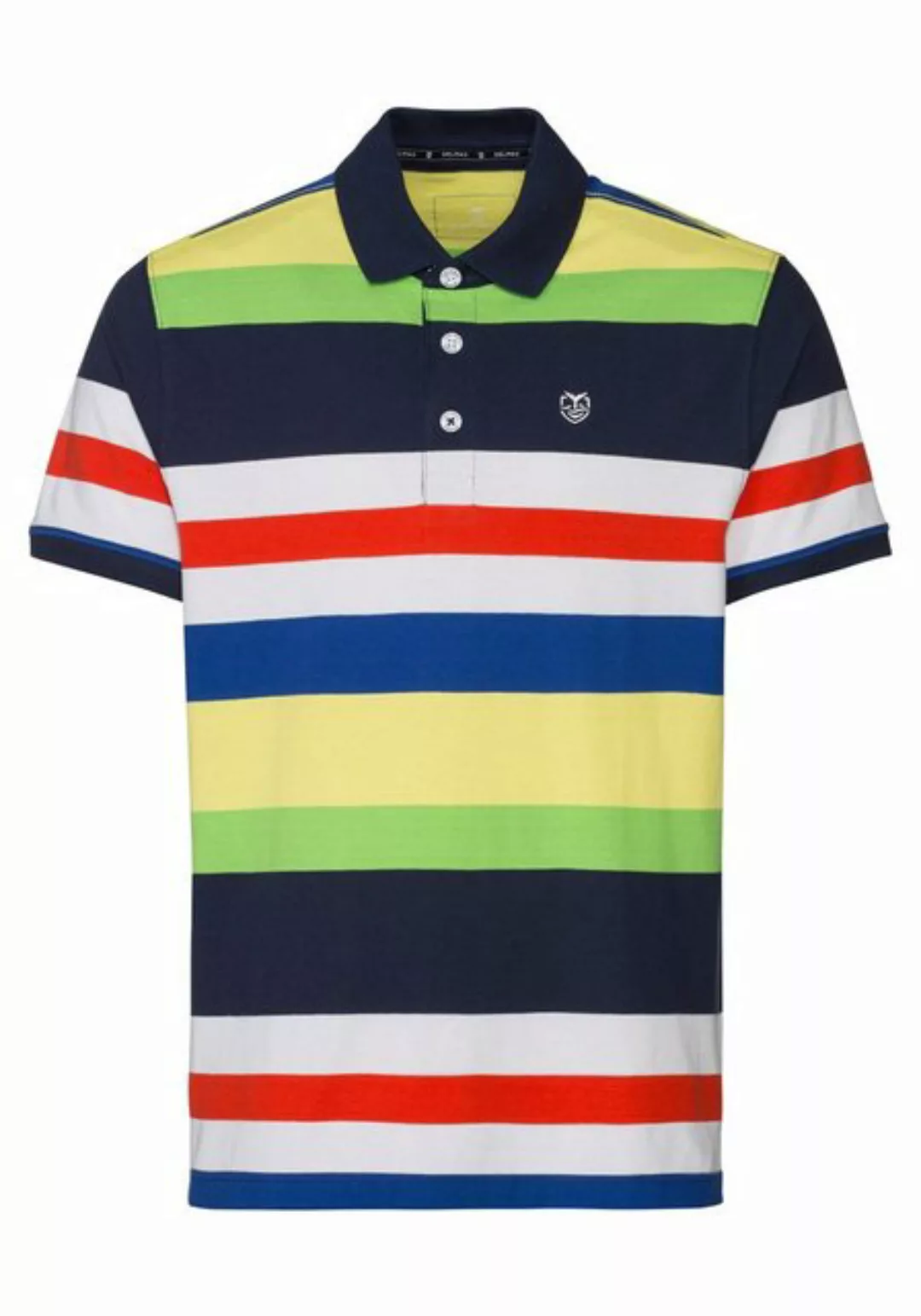 DELMAO Poloshirt mit Stickerei und Multicolour Streifen günstig online kaufen