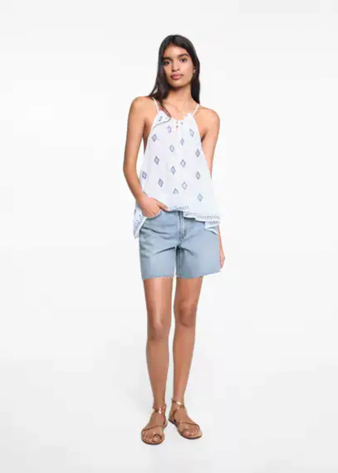 Jeans-Bermudashorts mit mittlerem Bund günstig online kaufen