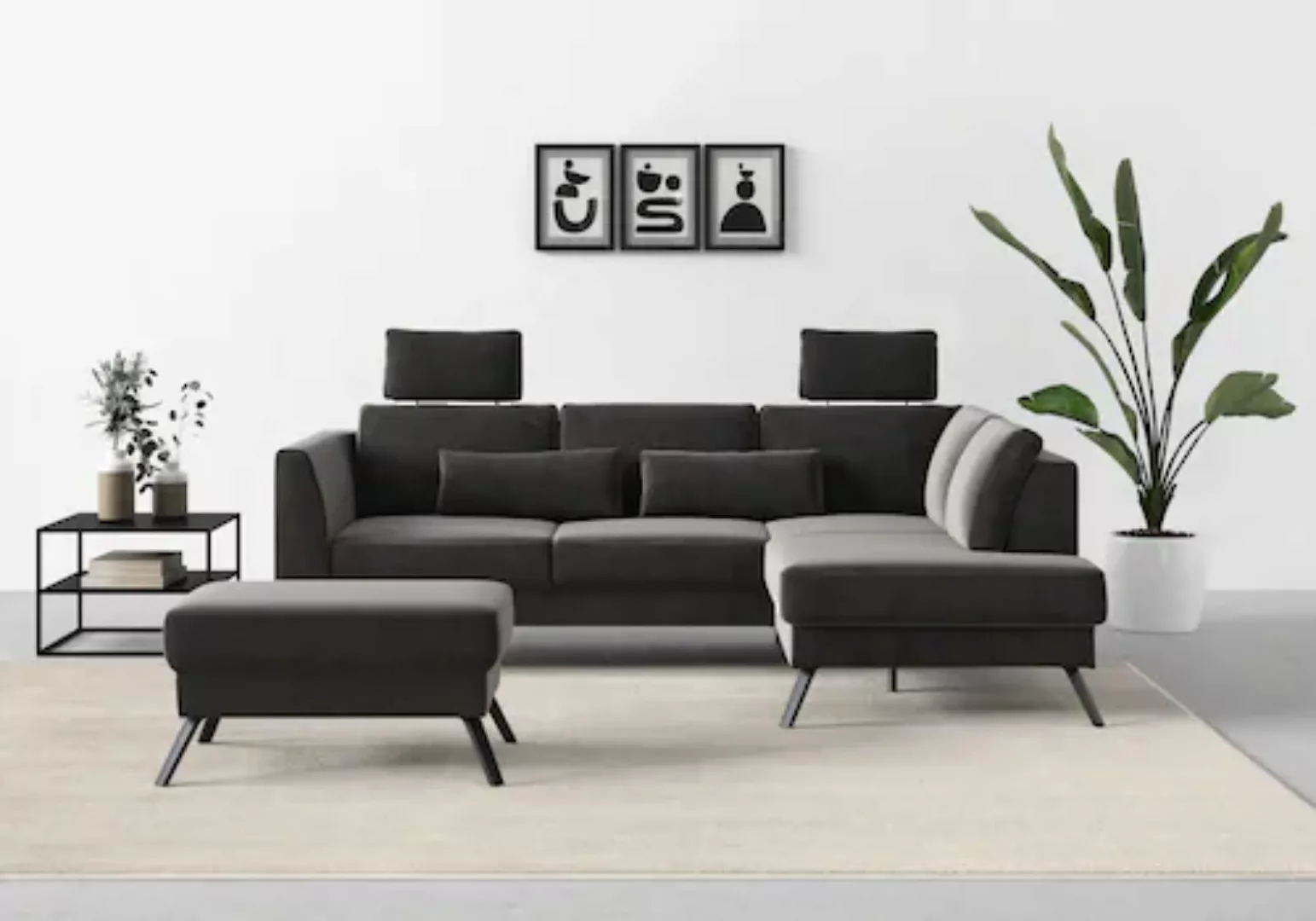 sit&more Ecksofa »Lindholm L-Form«, mit Sitztiefenverstellung und Federkern günstig online kaufen