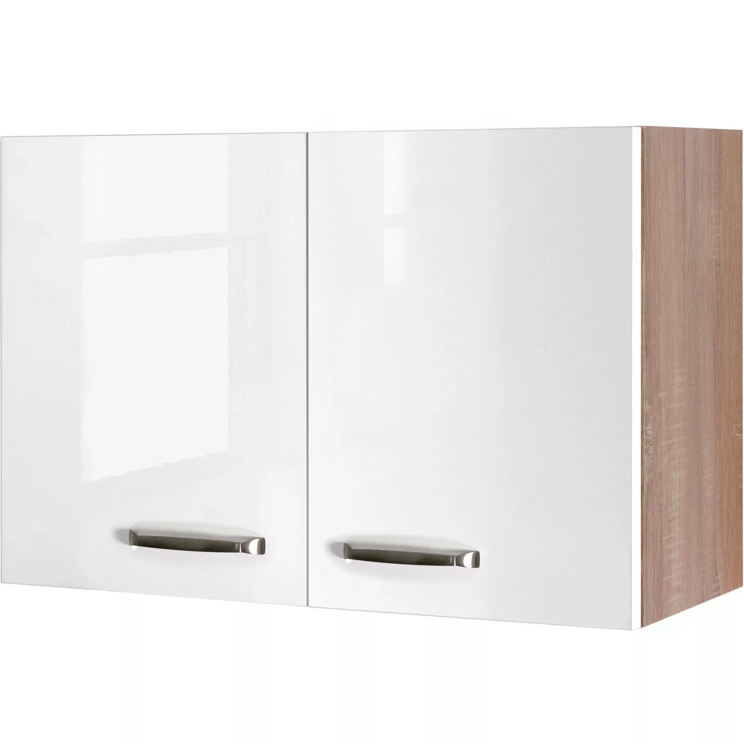 Flex-Well Exclusiv Oberschrank Valero 80 cm x 55 cm Hochglanz Weiß-Sonoma E günstig online kaufen