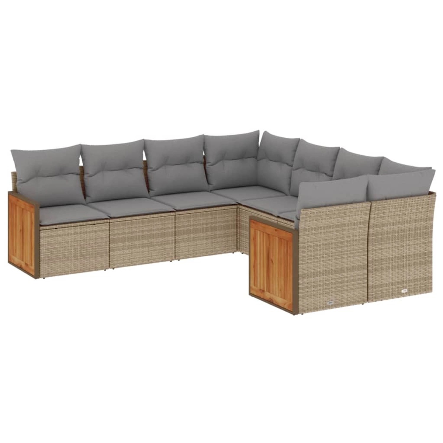 vidaXL 8-tlg Garten-Sofagarnitur mit Kissen Beige Poly Rattan Modell 261 günstig online kaufen