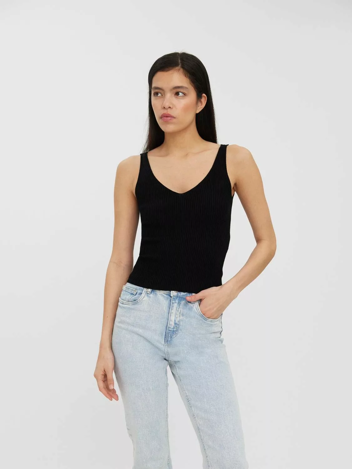 Vero Moda Tanktop Vero Moda Damen Ripp Srick-Top - VmGlory Träger-Shirt V-A günstig online kaufen