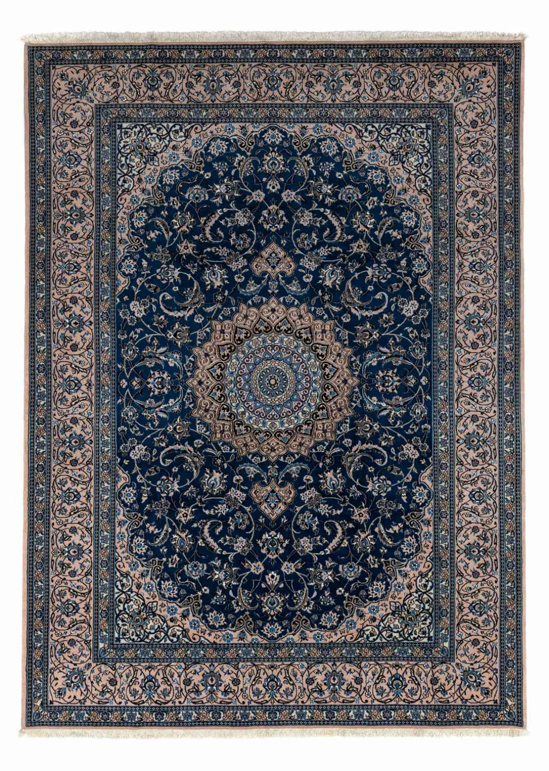 morgenland Wollteppich »Nain 9la Medaillon Blu scuro 348 x 245 cm«, rechtec günstig online kaufen