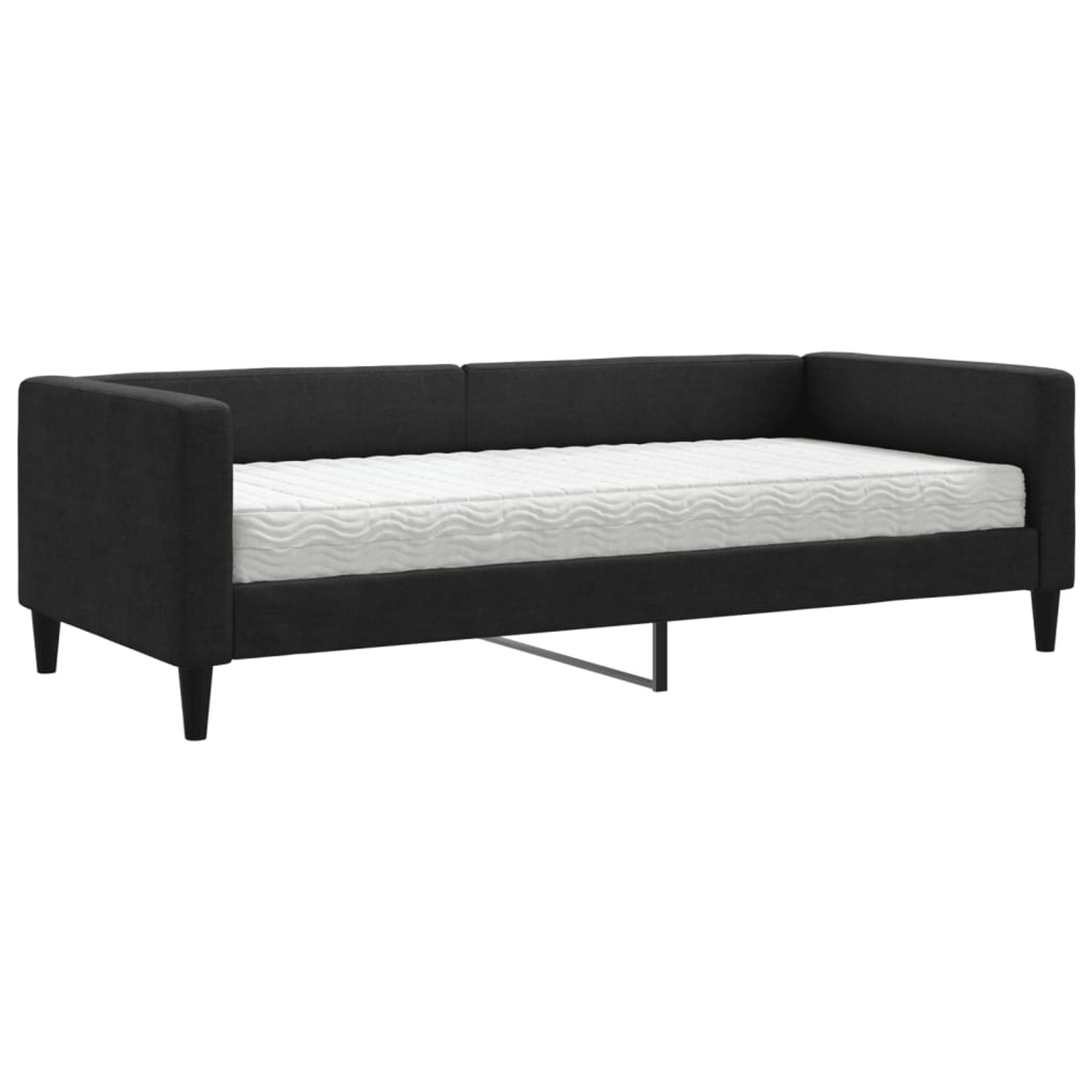 vidaXL Gästebett Gästebett Tagesbett mit Matratze Schwarz 90x190 cm Stoff B günstig online kaufen