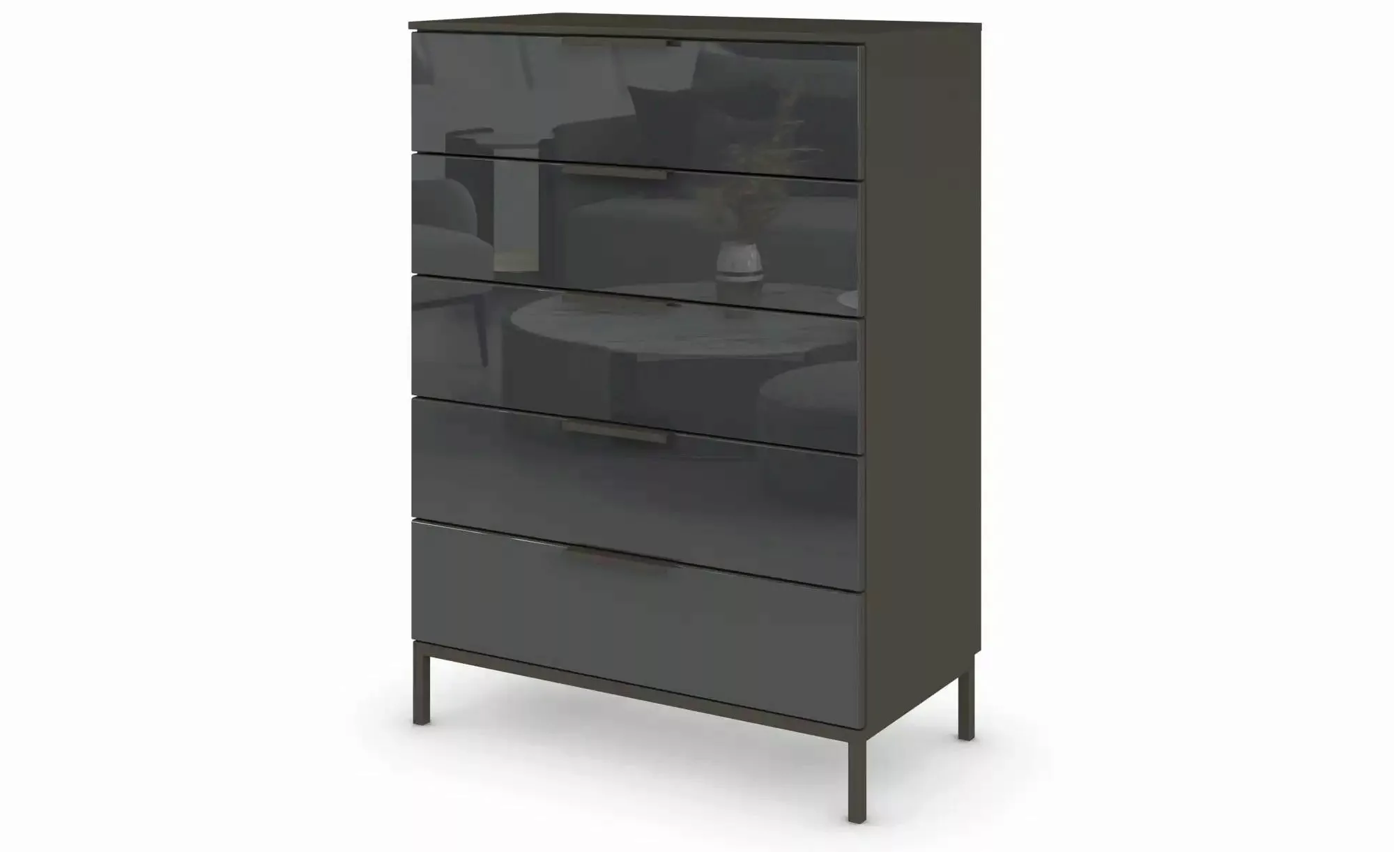 Kommode   ¦ schwarz ¦ Maße (cm): B: 80 H: 111 Kommoden & Sideboards > Kommo günstig online kaufen