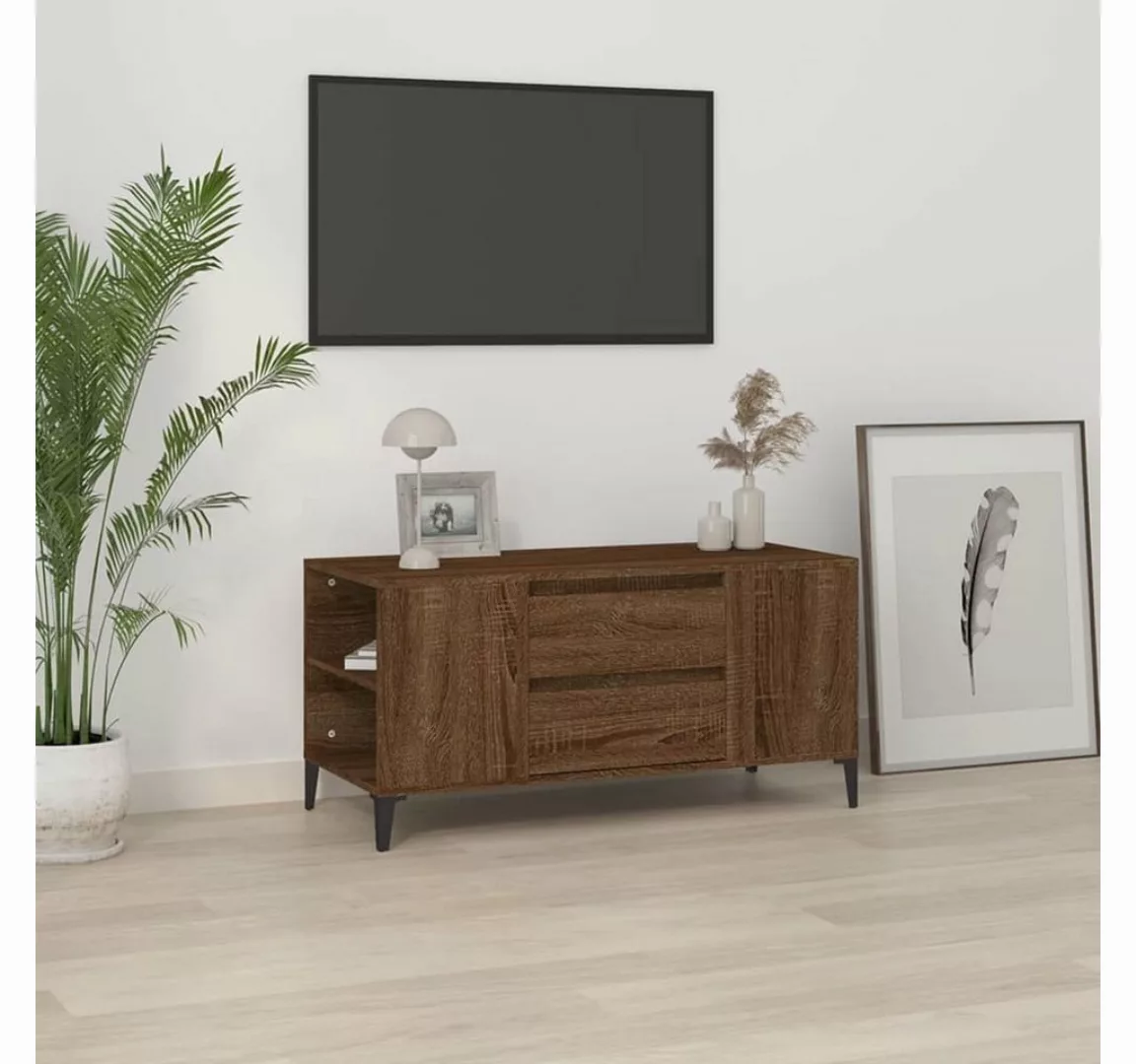 furnicato TV-Schrank Braun Eichen-Optik 102x44,5x50 cm Holzwerkstoff günstig online kaufen