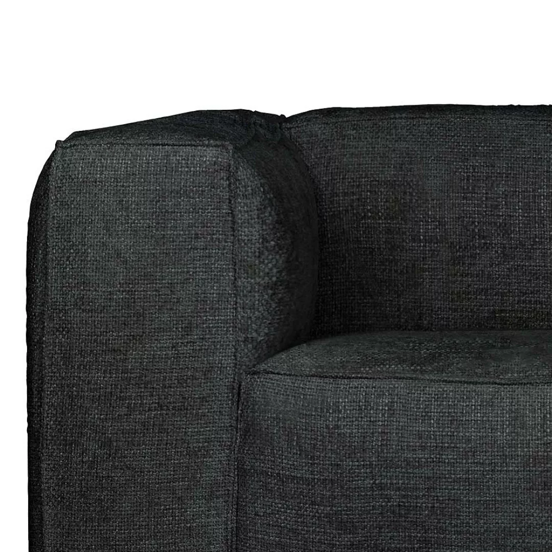 3er Sofa in Dunkelgrau Stoffbezug breite Armlehnen günstig online kaufen