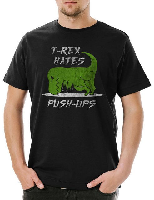 Urban Backwoods Print-Shirt T-Rex Hates Push-Up Herren T-Shirt Tyrannosauru günstig online kaufen