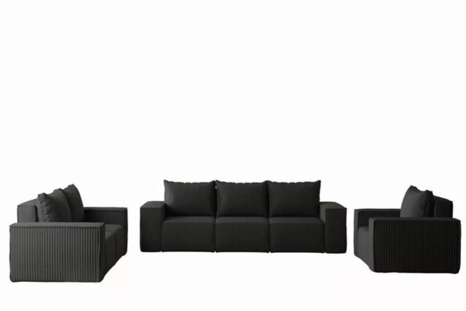 Fun Möbel Polstergarnitur Sofa-Set Designersofa ESTELLE 3-2-1 Sofagarnitur günstig online kaufen