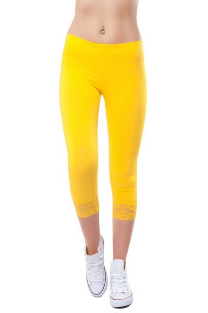 Bongual Caprileggings Leggins kurz mit Spitze günstig online kaufen