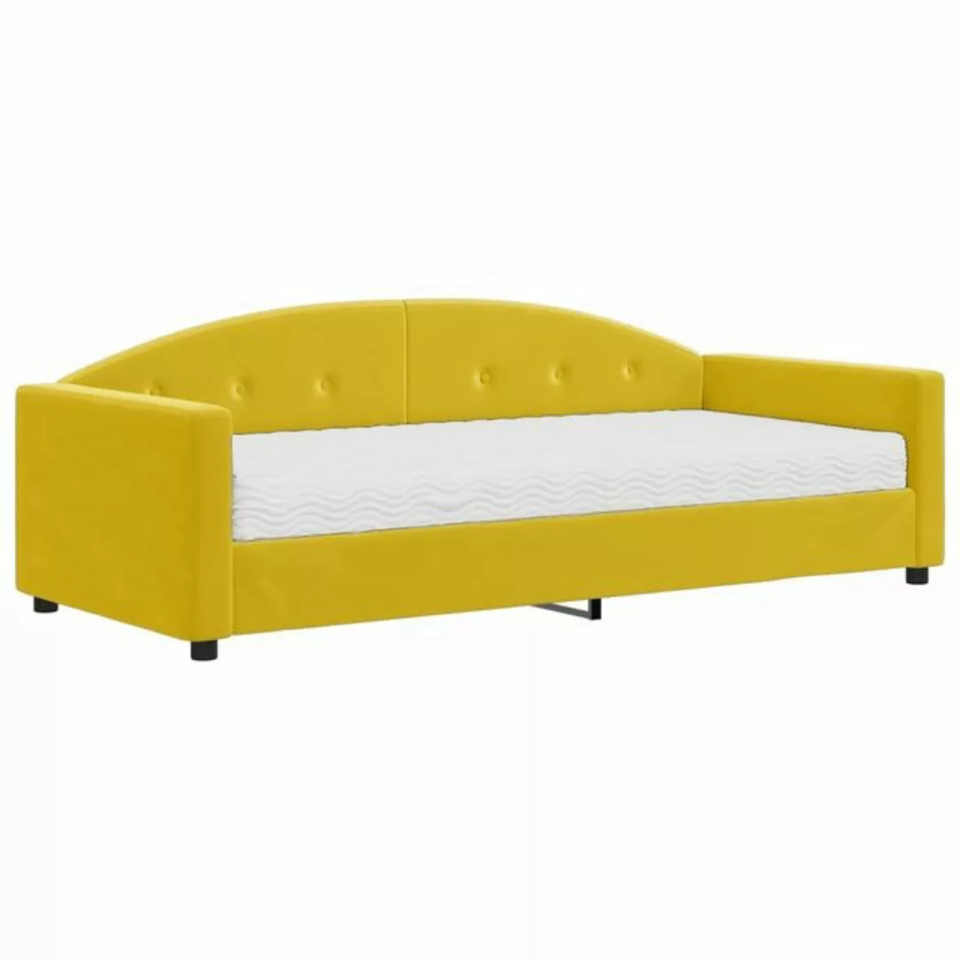 furnicato Bett Tagesbett mit Matratze Gelb 90x200 cm Samt günstig online kaufen