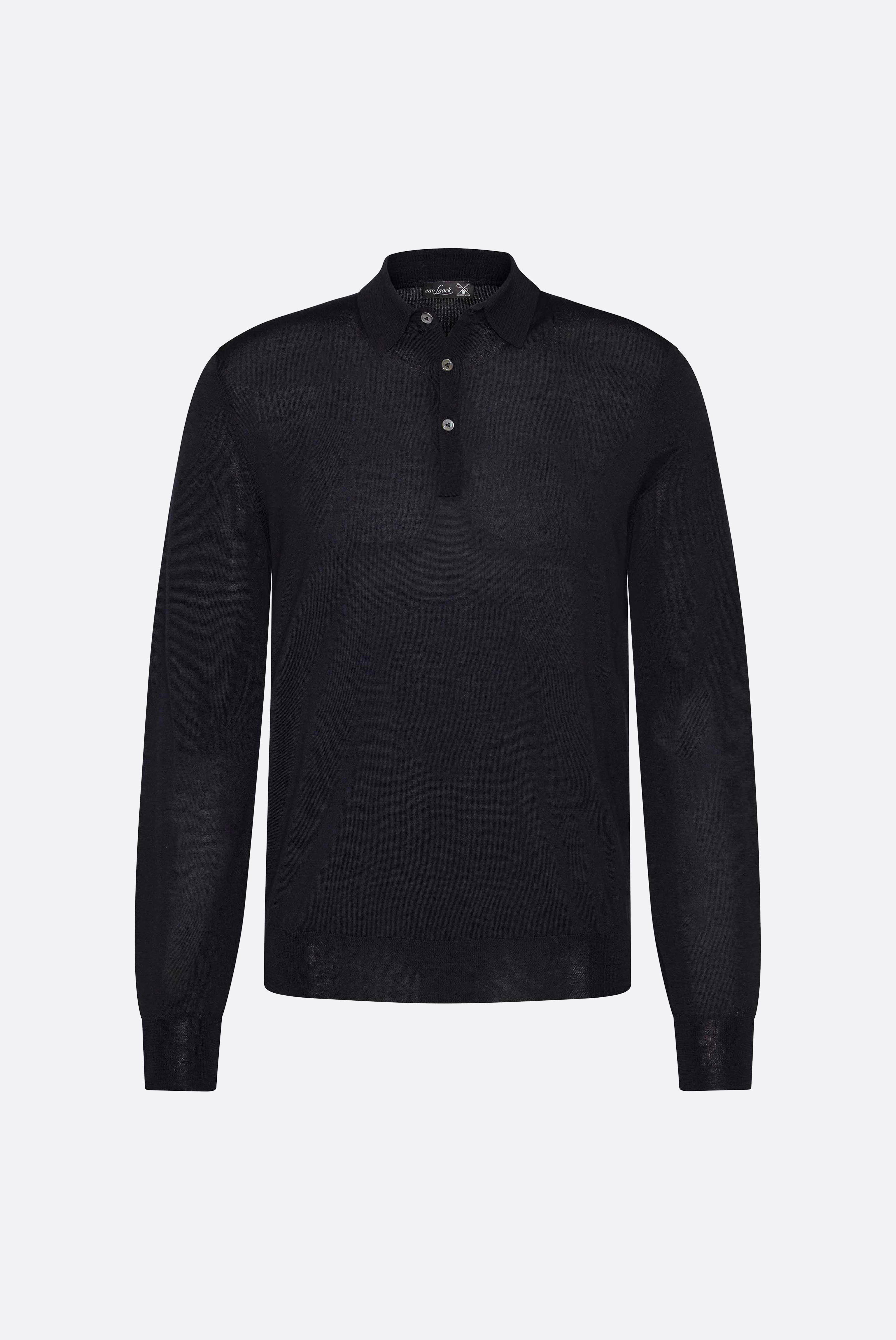 Langarm Poloshirt aus Ultrafeiner Merinowolle günstig online kaufen