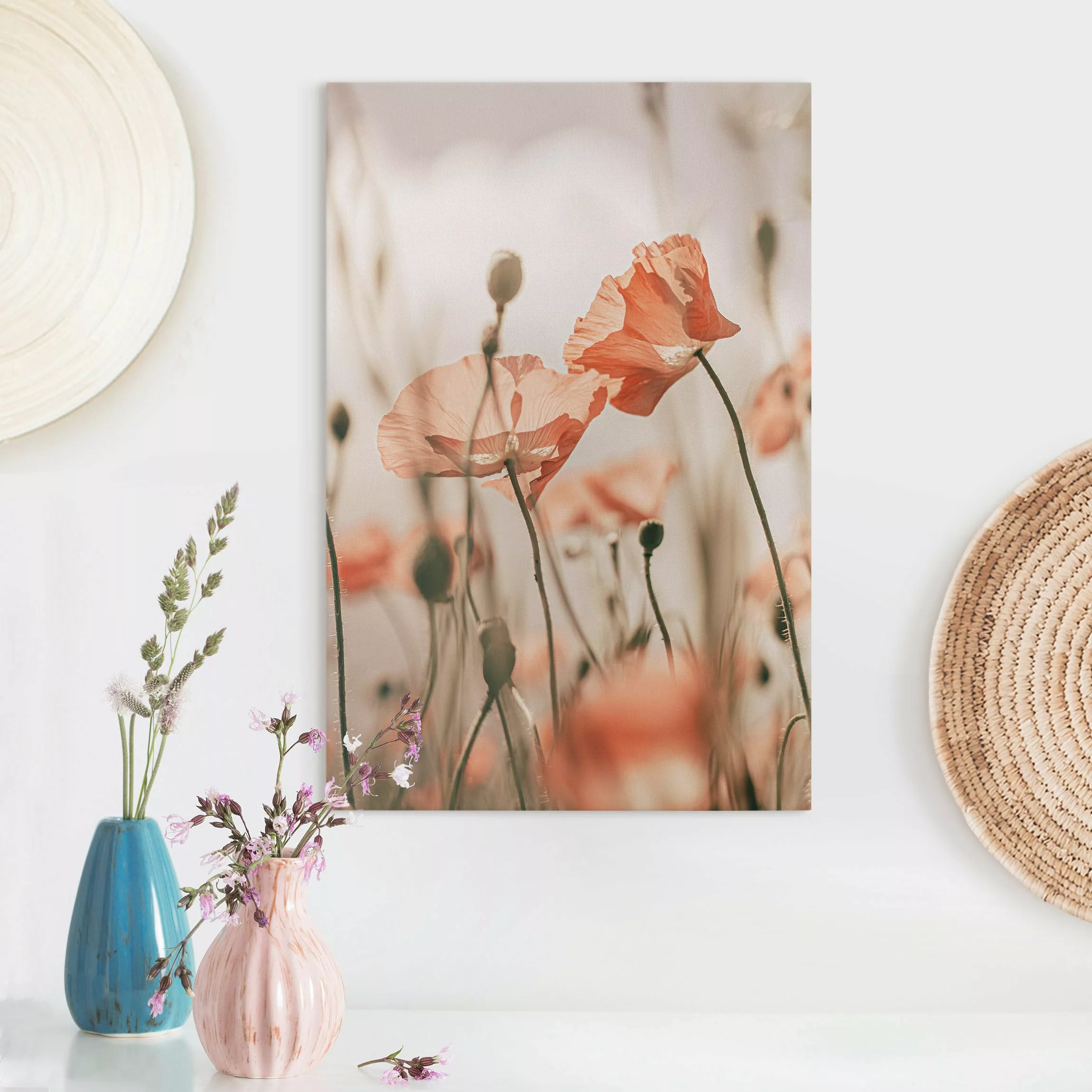 Leinwandbild Mohnblüten im Sommerwind günstig online kaufen