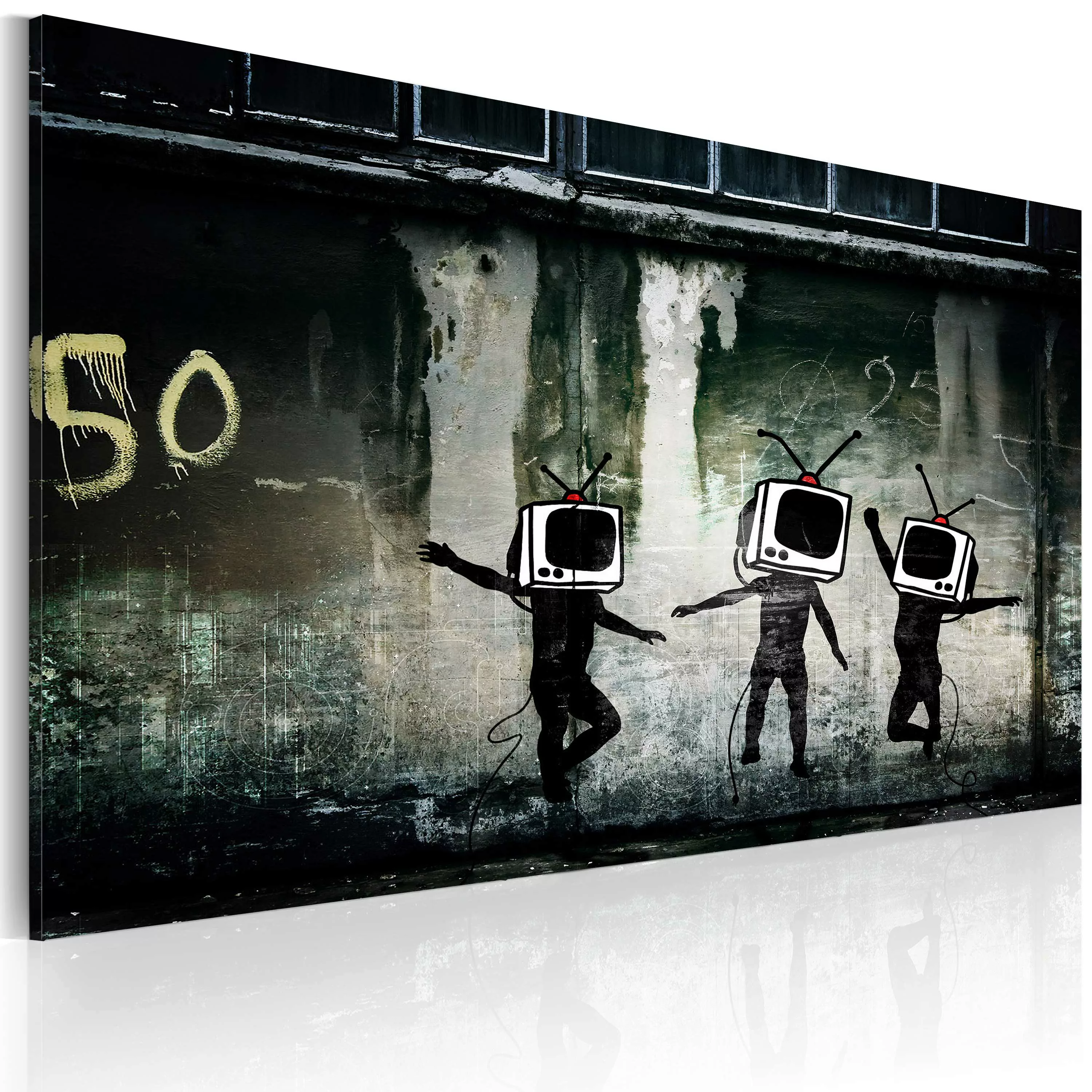 Wandbild - Tanz Der Fernsehköpfe (banksy) günstig online kaufen