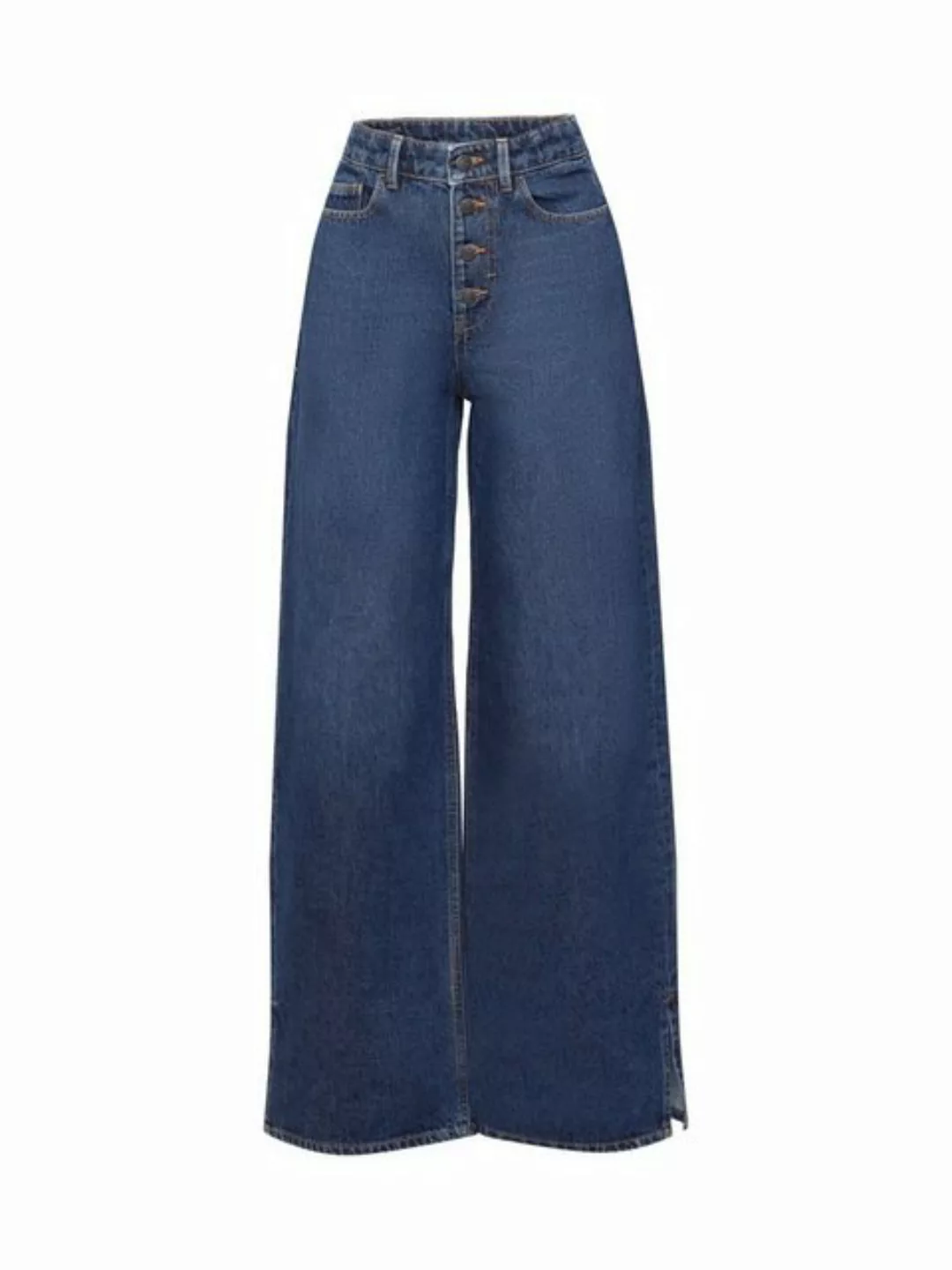 Esprit Weite Jeans Mid-Rise-Jeans mit weitem Bein günstig online kaufen