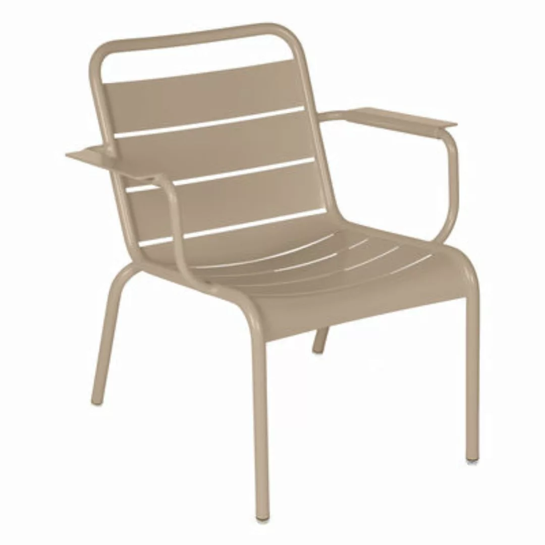 Lounge-Sessel Luxembourg metall beige / Niedrige Sitzfläche - Fermob - Beig günstig online kaufen